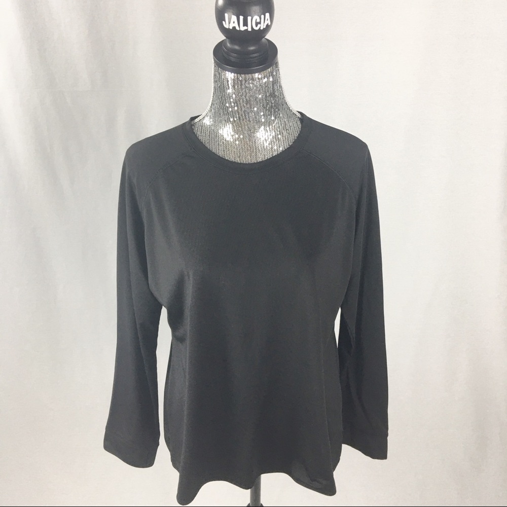 Warm Essentials Black Long Sleeve Top Thumb Holes
